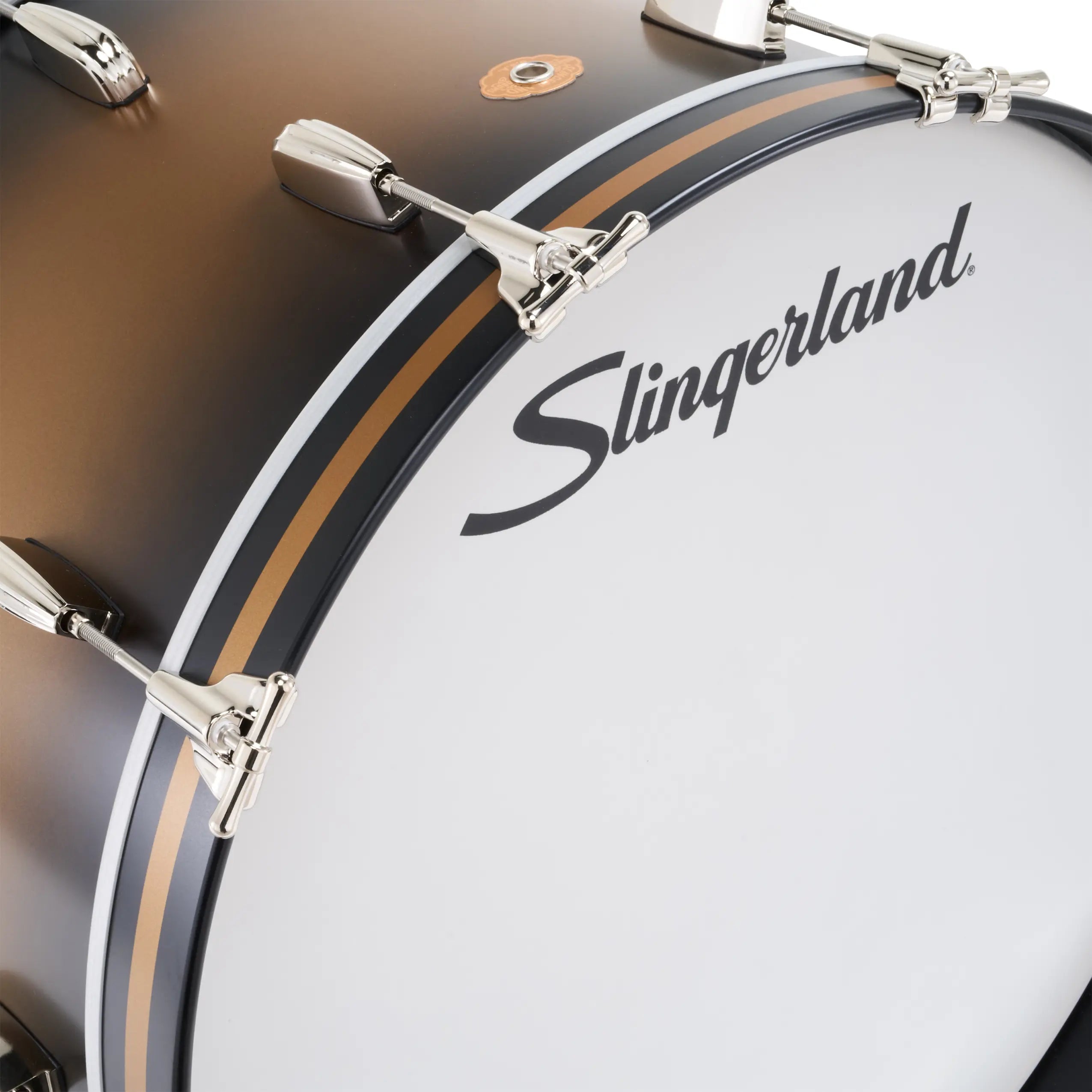 Slingerland Radio King 4pc Drum Set 22/13/16/14 Black & Gold Lacquer